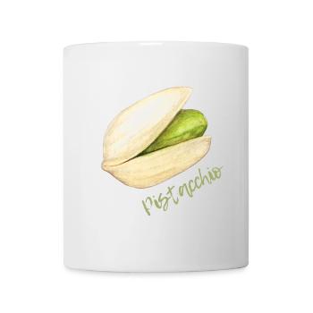 Pistache avec coquille et noyau - Mug blanc - blanc - Devant