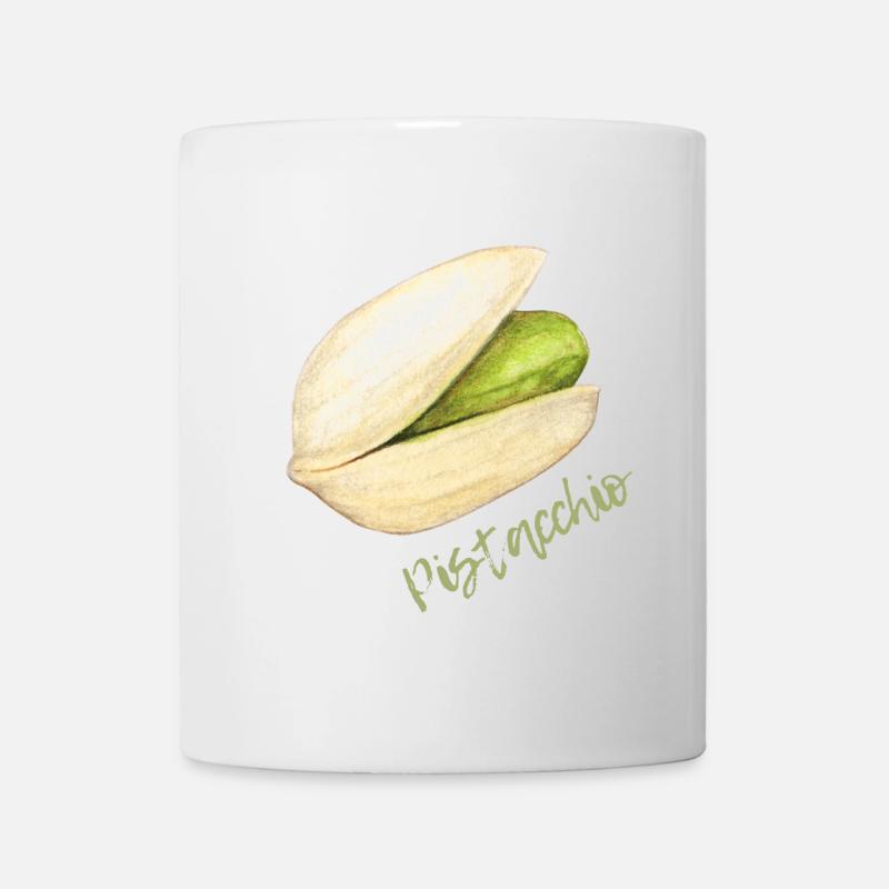 Pistache avec coquille et noyau - Mug blanc - blanc