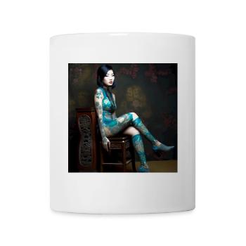 Portrait Frau 05 Tattoo - Tasse - Weiß - Vorne