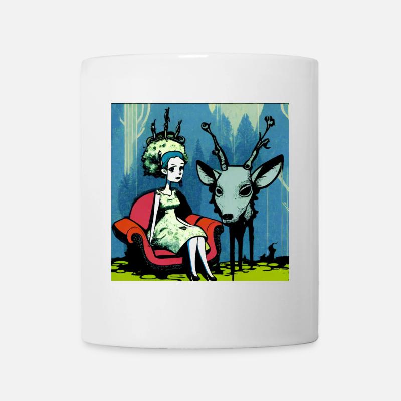 Psychedelic deer 01 - Mug blanc - blanc