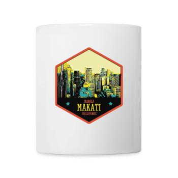 Leuchtende Skyline: Makati, Manila, Philippinen - Tasse - Weiß - Vorne