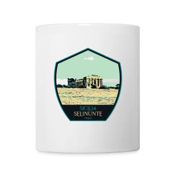 Illustration Temple Grec à Selinunte, Sicile - Mug blanc - blanc - Devant