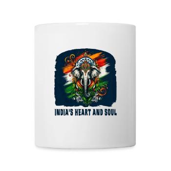 Éléphant indien avec drapeau national - Mug blanc - blanc - Devant