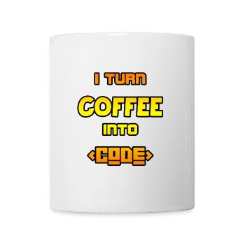 I turn coffee into code - Mug - white - Front