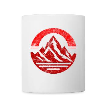 Vintage Roter Berg - Tasse - Weiß - Vorne