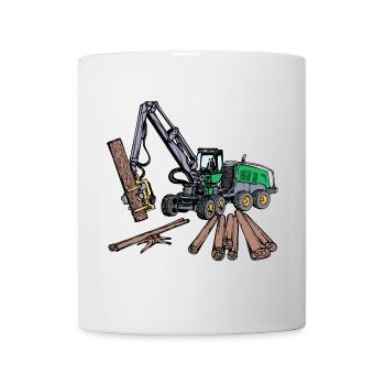 Woodwork, Wood, Wood, Wood, Lumberjack, Chainsaw, Forester - Mug - white - Front