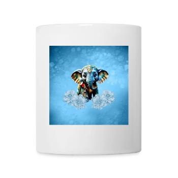 Mignon petit éléphant avec fée, meilleurs amis - Mug blanc - blanc - Devant