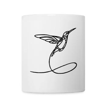 Oiseau étrange noir - Mug blanc - blanc - Devant