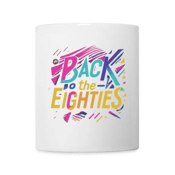 Bunte 80er Jahre Neon Schriftzug - Tasse - Weiß - Vorne