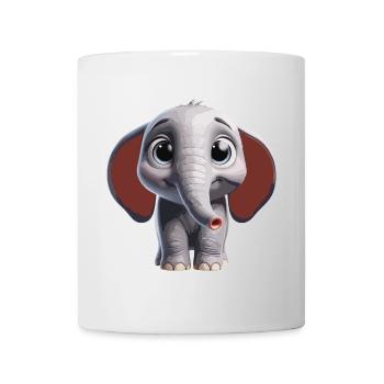 Niedliches Elefanten-Kunstdesign - Tasse - Weiß - Vorne