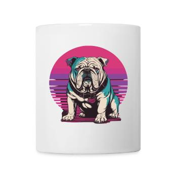 Retro Bulldog Illustration - Mug - white - Front