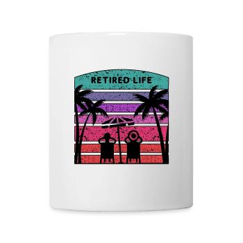 Retired life with beach and palm trees. - Mug - white - Front