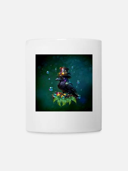 Fantastischer Steampunk-Rabe - Tasse - Weiß