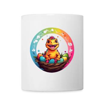Dinobaby petit dinosaure dans le panier de Pâques - Mug blanc - blanc - Devant