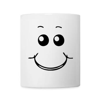 Visage souriant - Mug blanc - blanc - Devant