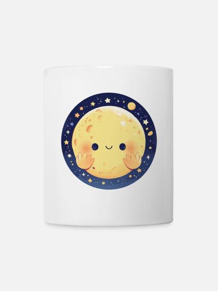 Der lächelnde Mond - Tasse - Weiß