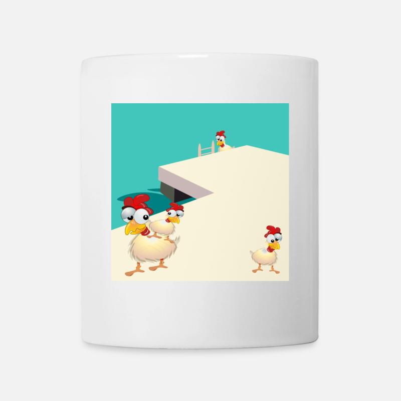 HÜHNER SCHWIMMEN AM SEE - Tasse - Weiß