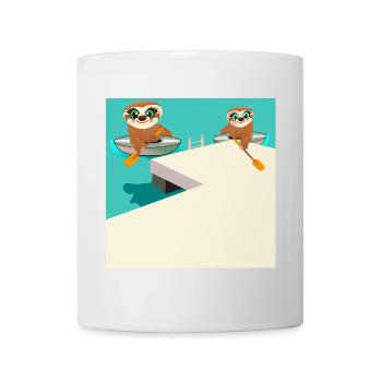 CANOE KAYAK SLOTHS ON THE BEACH - Mug - white - Front