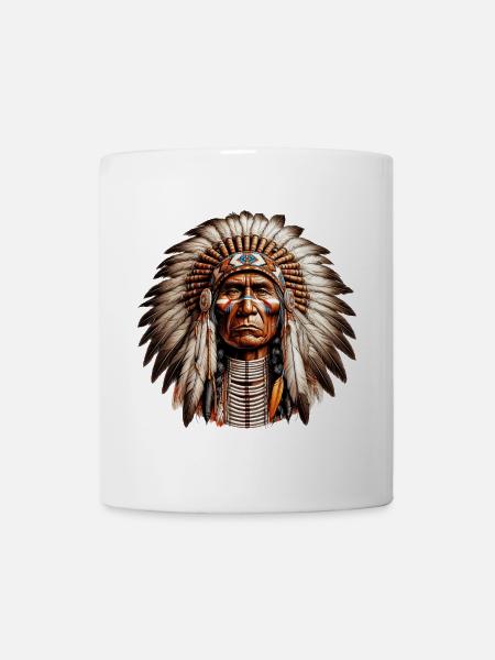 Amerikanisch Indianer Amerikanische Rote Haut - Tasse - Weiß