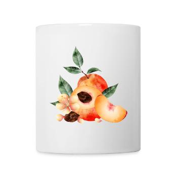 Pfirsichhälfte,Pfirsiche,Pfirsich,-blüten und keil - Tasse - Weiß - Vorne