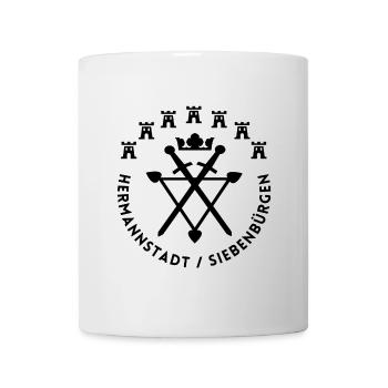 Hermannstadt Siebenbürgen Design schwarze Schrift - Tasse - Weiß - Vorne
