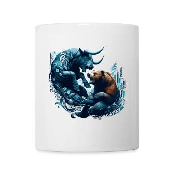 Finance Taureau Bear Fight Wall Street cadeau - Mug blanc - blanc - Devant