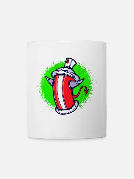Spraydose Kunst Illustration Graffiti Street Art - Tasse - Weiß