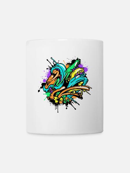 Graffiti Kunst Zeichnen Illustration Strassenkunst - Tasse - Weiß