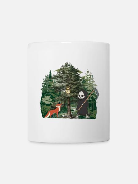 Habitant de la forêt Faucheuse Fantaisie Halloween Mort - Mug blanc - blanc