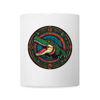 Portrait d’alligator Portrait de crocodile dans le style de la bande dessinée - Mug blanc - blanc - Devant