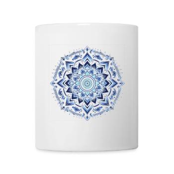 Blue Geometric Mandala - Mug - white - Front