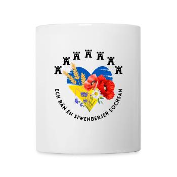 Siebenbürger Sächsinnen - Sochsan - florales Desig - Tasse - Weiß - Vorne