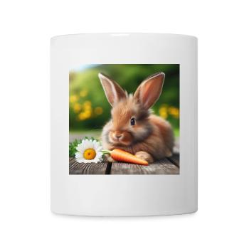 Entzückender Hase - Tasse - Weiß - Vorne