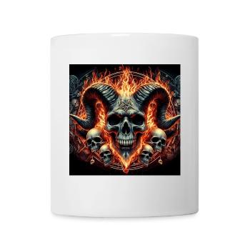 Männlicher Ziegenschädel - Tasse - Weiß - Vorne