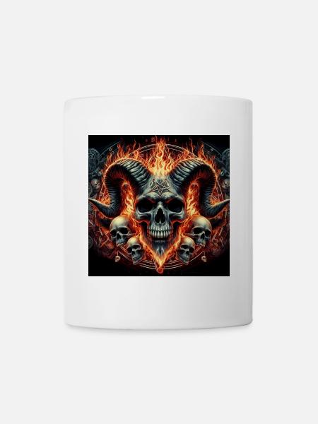 Männlicher Ziegenschädel - Tasse - Weiß