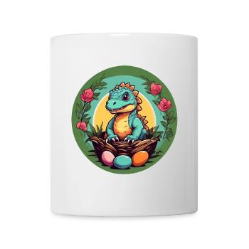 Dinobaby petit dinosaure dans le panier de Pâques - Mug blanc - blanc - Devant