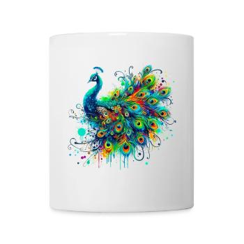 Pfau - Tasse - Weiß - Vorne
