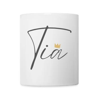 Princess Tia Crown Hemd – Name mit Buchstabe T - Tasse - Weiß - Vorne