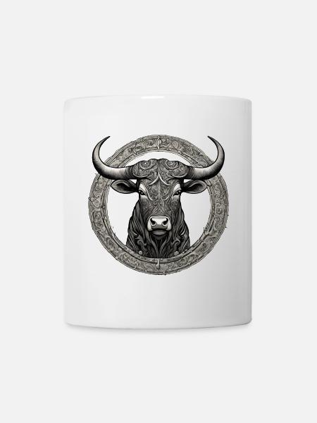 Taurus Widder Bulle Kuh ochse Designe - Tasse - Weiß