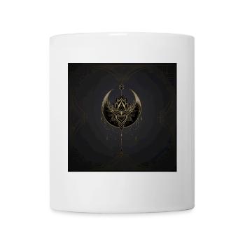 Atemberaubender goldener schwarzer Mond mit Lotusblume. - Tasse - Weiß - Vorne