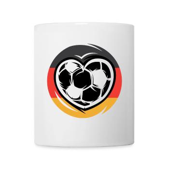 Fußball Herz Deutschland Team Fußballspieler icon - Tasse - Weiß - Vorne