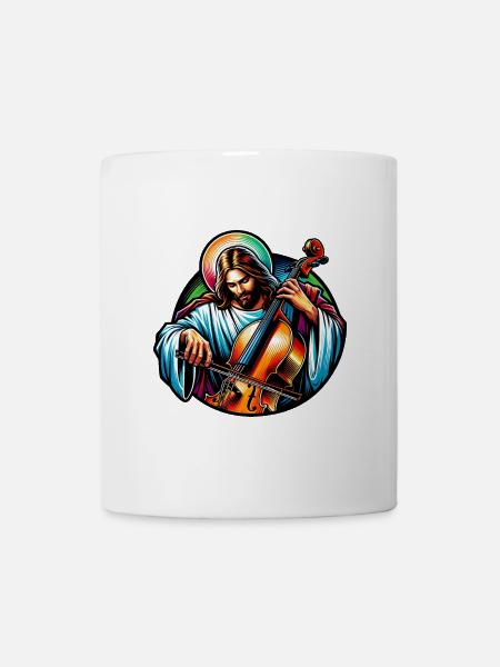 Cello Musik Jesus Christus Design - Tasse - Weiß