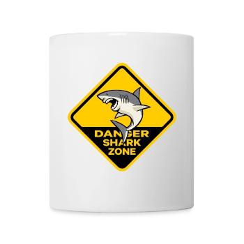 Gefahren-Hai-Zone - Tasse - Weiß - Vorne