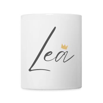 Princess Lea Crown Hemd – Name mit Buchstabe L - Tasse - Weiß - Vorne