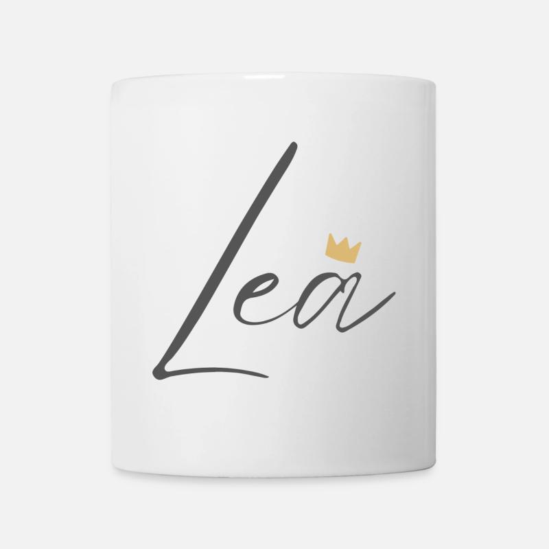 Princess Lea Crown Hemd – Name mit Buchstabe L - Tasse - Weiß