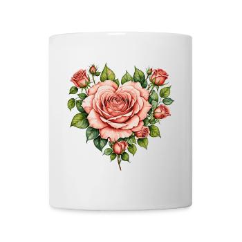 Heart from a Roses in Watercolor - Mug - white - Front