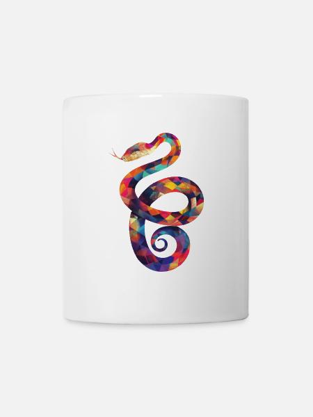 Bunte Schlangen-Illustration - Tasse - Weiß
