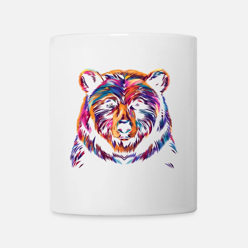 Illustration d'Ours coloré - Mug blanc - blanc