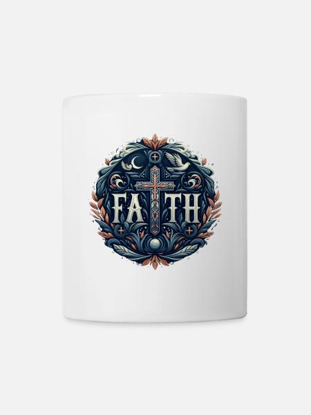 Glaube Kreuz Ornament - Tasse - Weiß