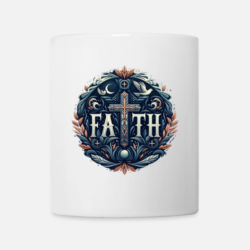 Glaube Kreuz Ornament - Tasse - Weiß